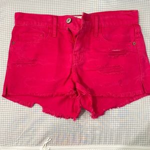 Abercrombie & Fitch red jean shorts - W25
